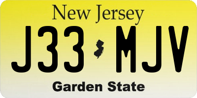 NJ license plate J33MJV