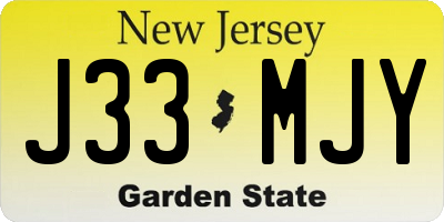 NJ license plate J33MJY