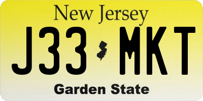 NJ license plate J33MKT