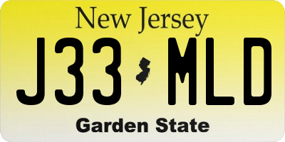 NJ license plate J33MLD