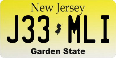 NJ license plate J33MLI
