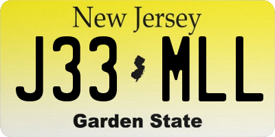 NJ license plate J33MLL