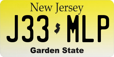 NJ license plate J33MLP