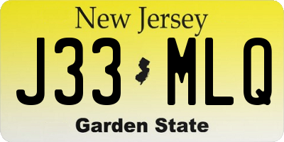 NJ license plate J33MLQ
