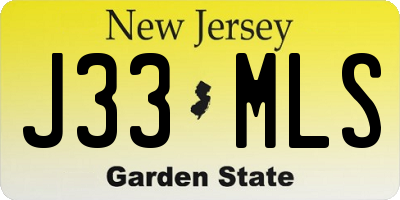 NJ license plate J33MLS