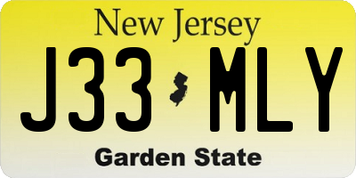 NJ license plate J33MLY