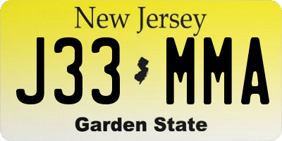 NJ license plate J33MMA