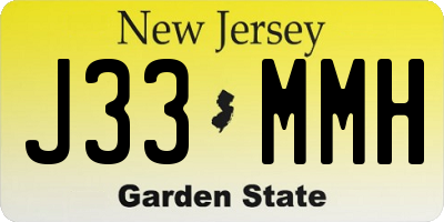 NJ license plate J33MMH