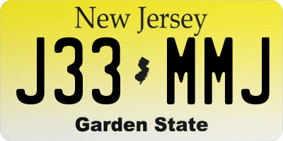 NJ license plate J33MMJ