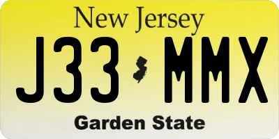 NJ license plate J33MMX
