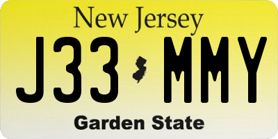 NJ license plate J33MMY