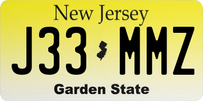 NJ license plate J33MMZ