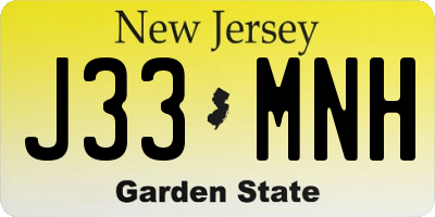 NJ license plate J33MNH