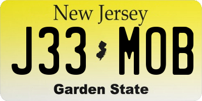 NJ license plate J33MOB