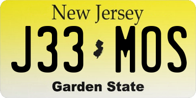 NJ license plate J33MOS