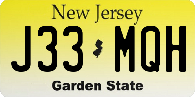 NJ license plate J33MQH