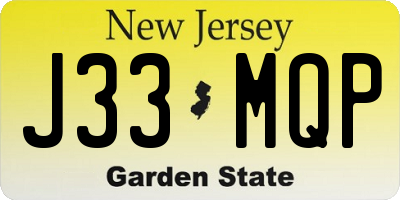 NJ license plate J33MQP