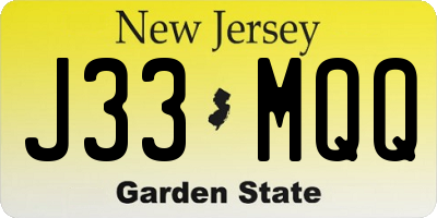 NJ license plate J33MQQ