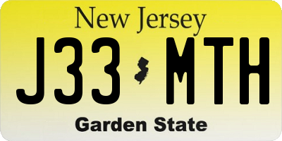 NJ license plate J33MTH