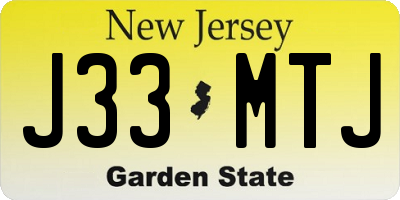 NJ license plate J33MTJ