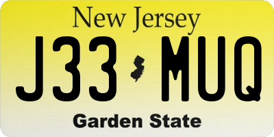 NJ license plate J33MUQ