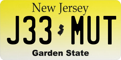 NJ license plate J33MUT