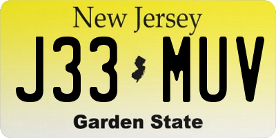 NJ license plate J33MUV