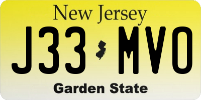 NJ license plate J33MVO