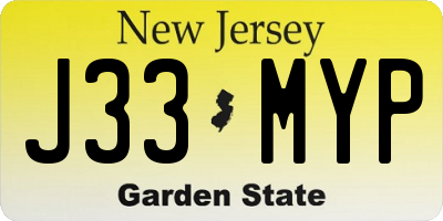 NJ license plate J33MYP