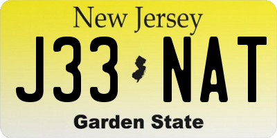NJ license plate J33NAT