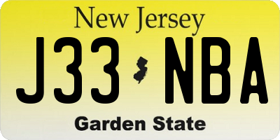 NJ license plate J33NBA