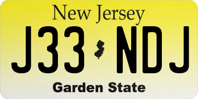 NJ license plate J33NDJ