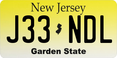 NJ license plate J33NDL