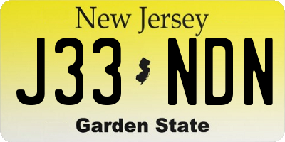 NJ license plate J33NDN