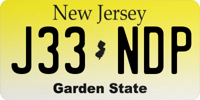 NJ license plate J33NDP