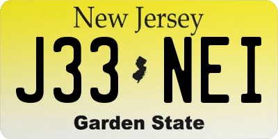 NJ license plate J33NEI