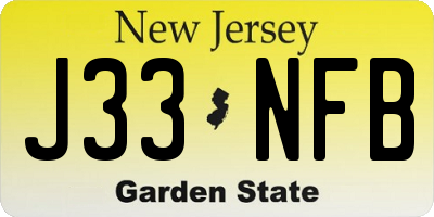 NJ license plate J33NFB