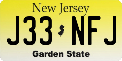 NJ license plate J33NFJ