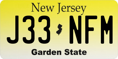 NJ license plate J33NFM