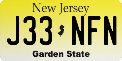NJ license plate J33NFN