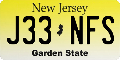 NJ license plate J33NFS