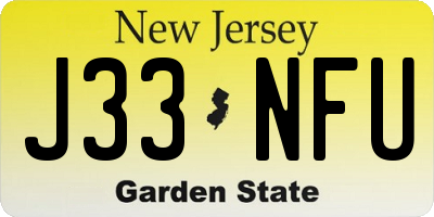 NJ license plate J33NFU