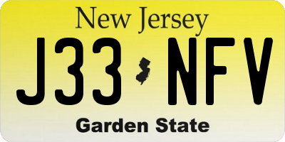 NJ license plate J33NFV