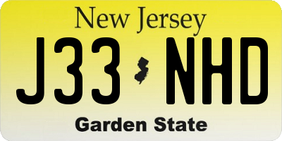 NJ license plate J33NHD