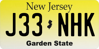 NJ license plate J33NHK