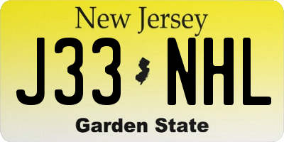 NJ license plate J33NHL