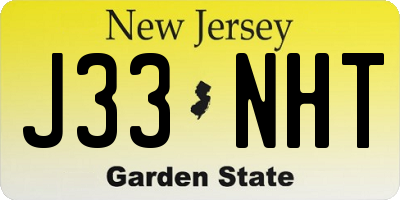 NJ license plate J33NHT