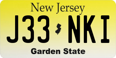 NJ license plate J33NKI