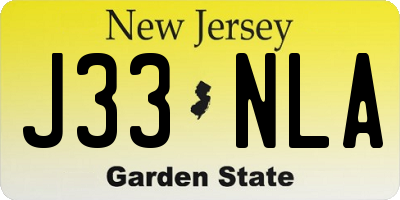 NJ license plate J33NLA