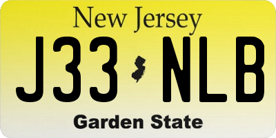 NJ license plate J33NLB